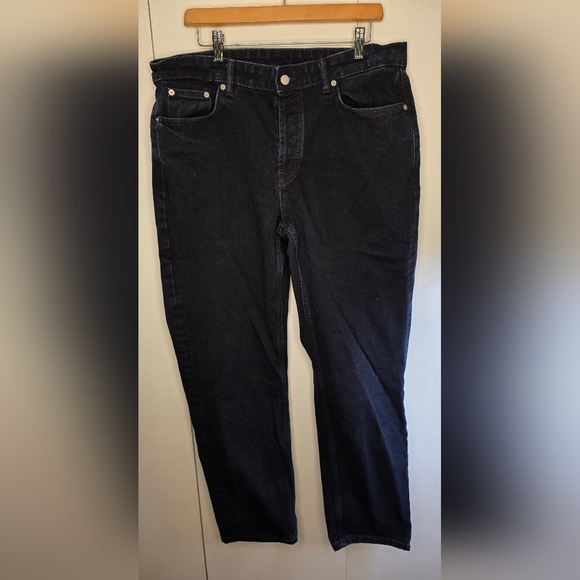ZARA mens Straight Leg, High Waist, Dark Wash Jeans 34 - Picture 1 of 12